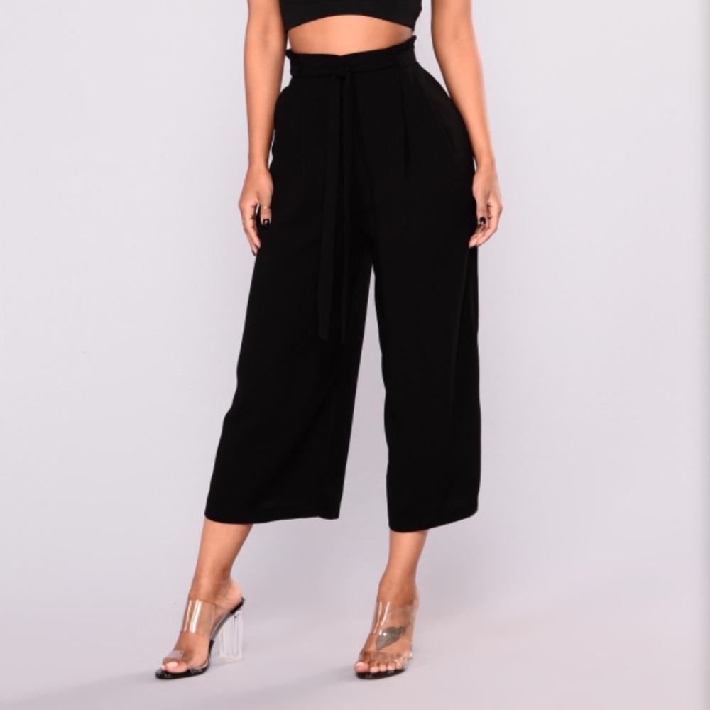 Tie waist crop pants
